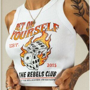 Rebel soul collective Bet On Yourself Crop Tank large NWOT